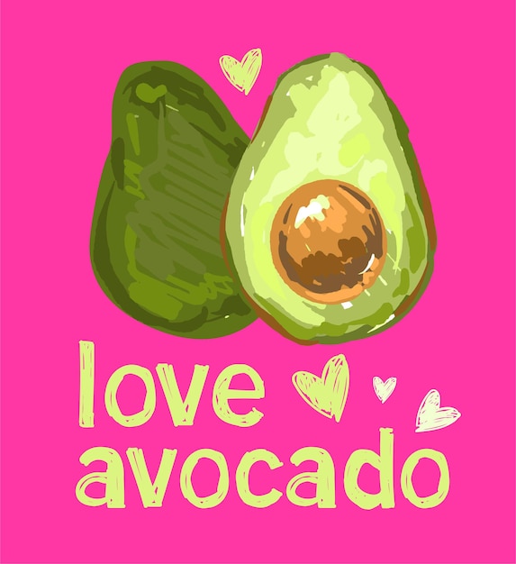 Süße Avocado und Herz