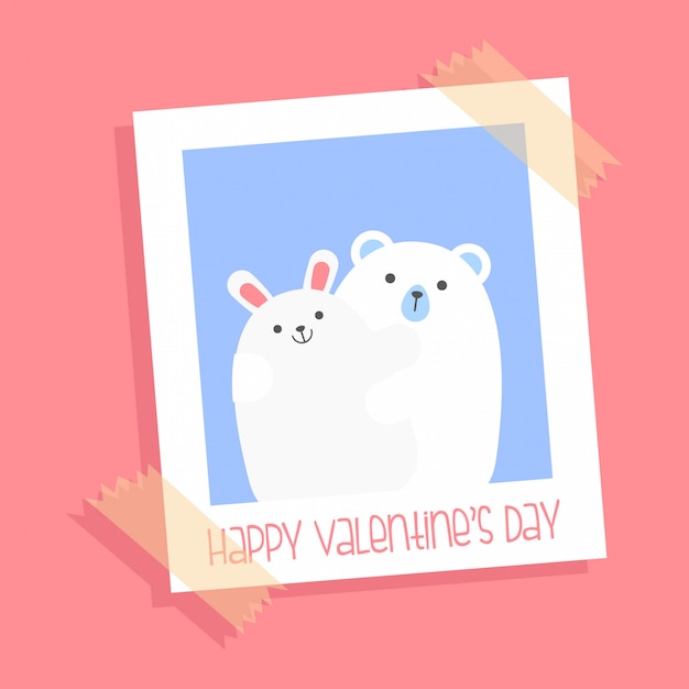 Süße bären in liebe - karte für st. valentinstag