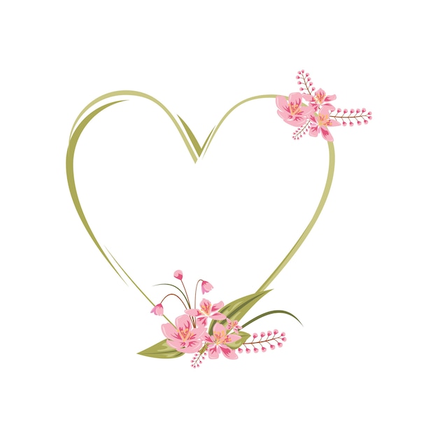Süße Blumen-Blumenkranz-Rahmen-flache Illustration