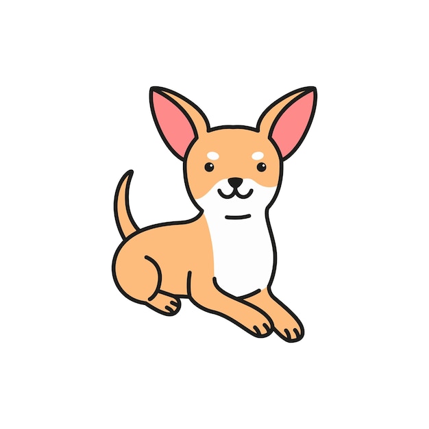 Vektor süße chihuahua-hund-vektorillustration