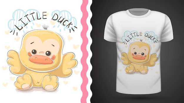 Süße ente - idee für print-t-shirt