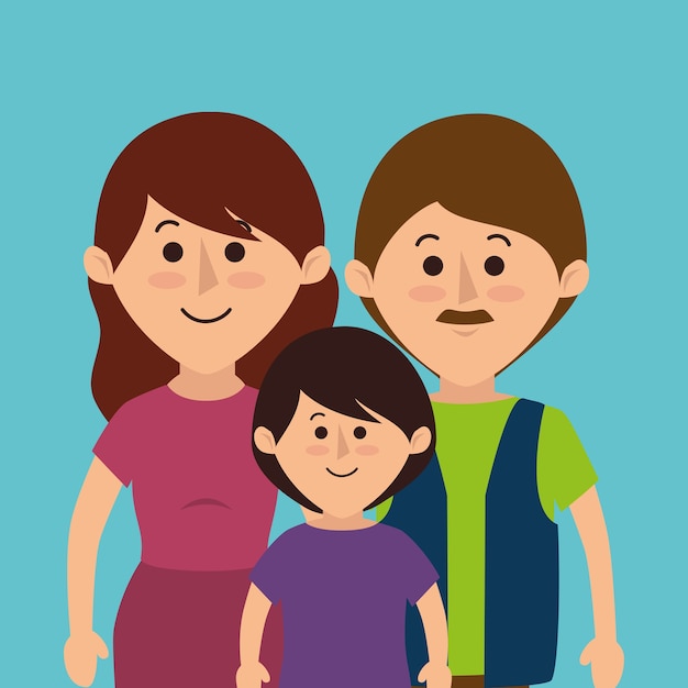 süße Familienmitglieder Gruppe