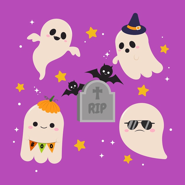 Süße Halloween-Geistersammlung