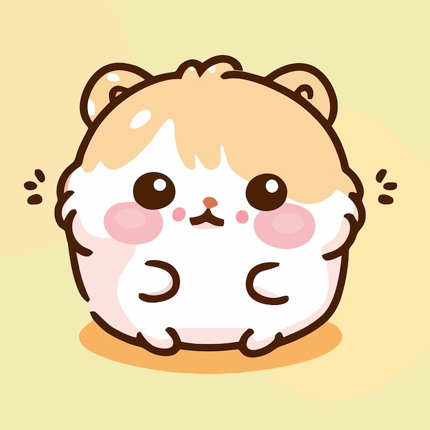 Süße Hamster-Illustration Hamster kawaii chibi Vektor Zeichenstil Hamster Cartoon