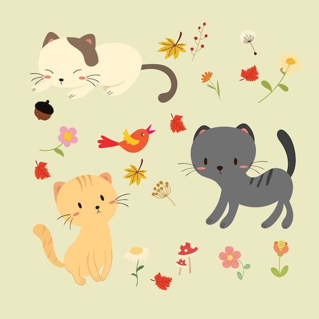 süße Katze im Herbst