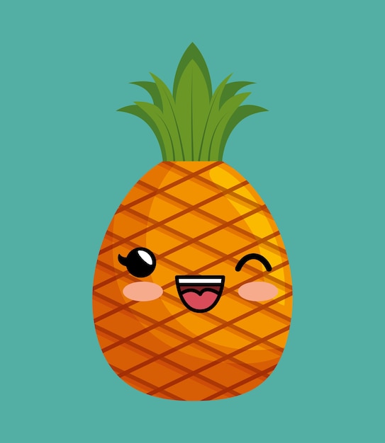 Süsse kawaii ananas köstliche ikone