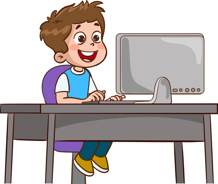 Vektor süße kinder surfen im internet vektor