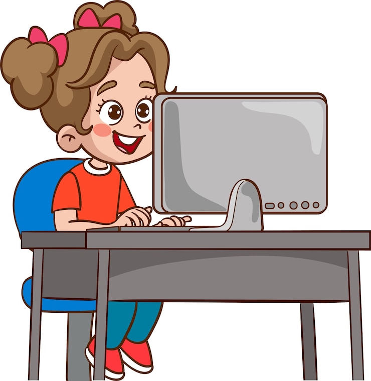 Vektor süße kinder surfen im internet vektor