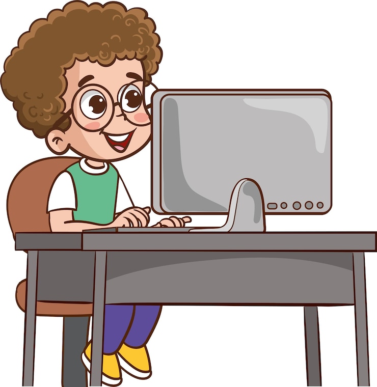 Vektor süße kinder surfen im internet vektor