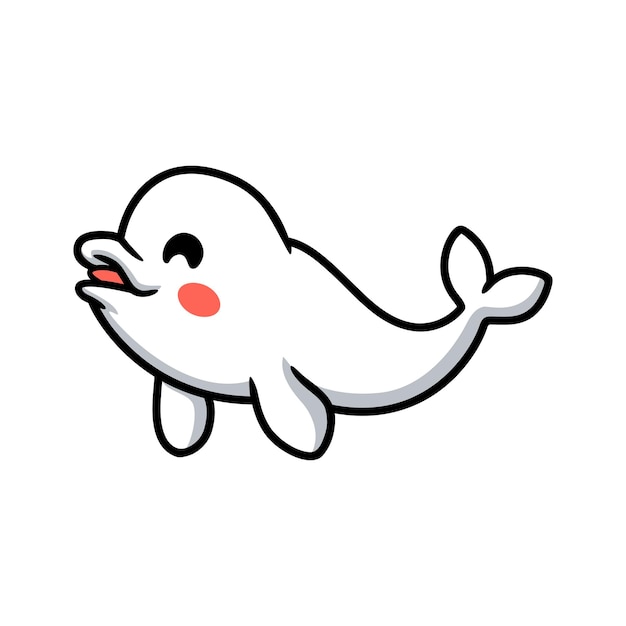 Süße kleine beluga-wal-karikatur