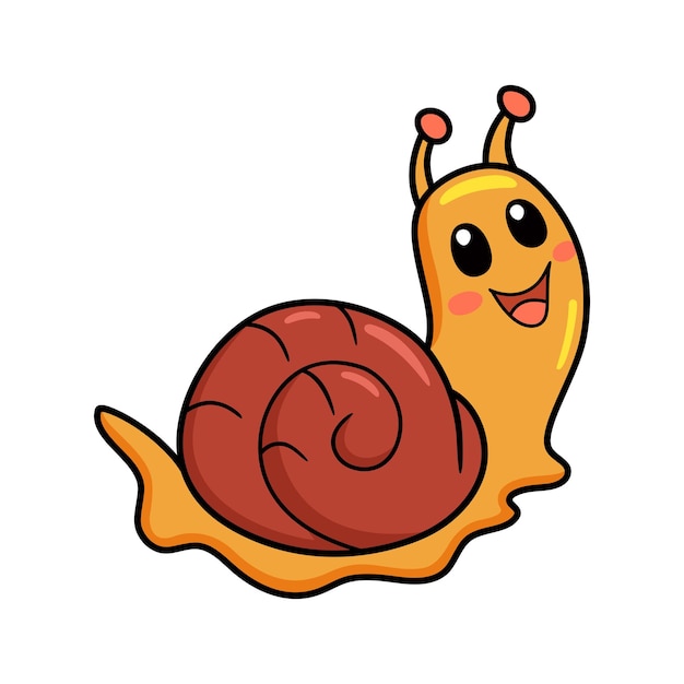 Süße kleine schnecke cartoon-figur