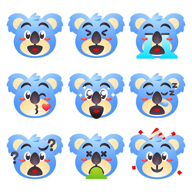 Süße koala-symbol-emojis