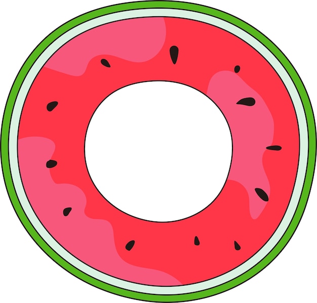 Vektor süße krapfen-karikatur-wassermelonen-illustration