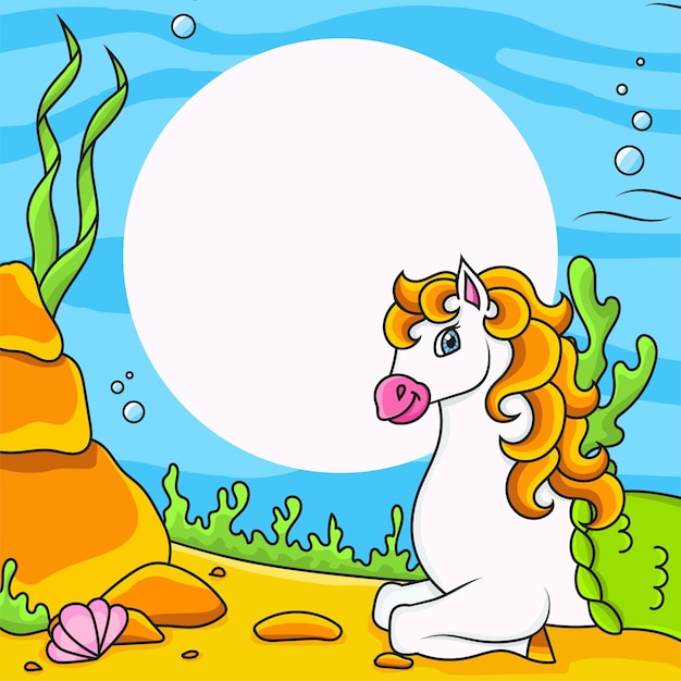 Süße meerjungfrau einhorn magic fairy horse farbiger hintergrund für ihr design