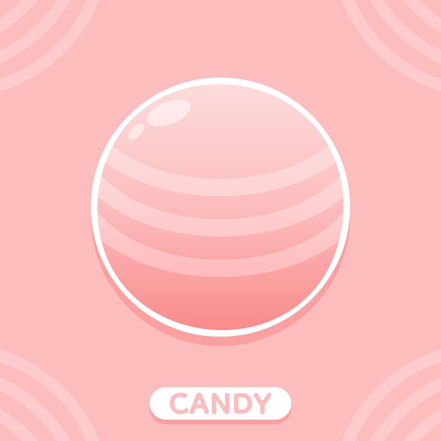 Süße pfirsichfarbene Süßigkeiten Vektor-Illustration