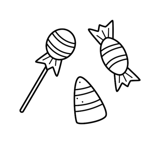 Süße Set Süßigkeiten Lutscher Hintergrundbild Vektor-Illustration von Isolat auf Weiß