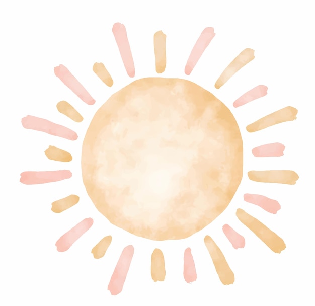 süße Sonnenaquarellillustration