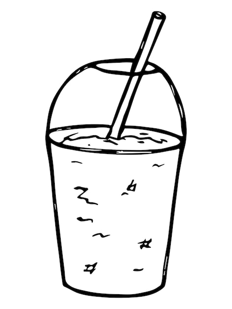 Vektor süße tasse wasser milchshake saft oder soda getränk illustration einfache cocktail-clipart