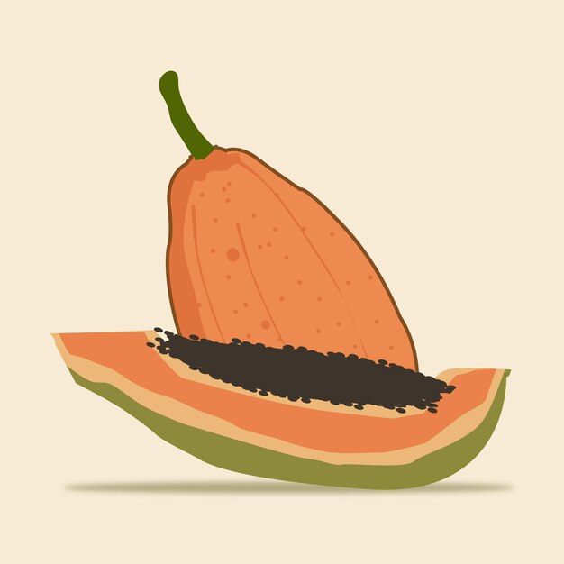 Vektor süße tropische frucht papaya