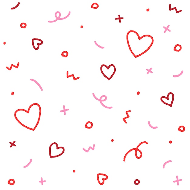 Süße Valentinstag abstrakte Konfetti bestreuen Herz abstrakte rosa rot nahtlose Muster Hintergrund