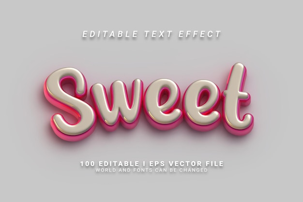 Süßer 3D-Text-Effekt