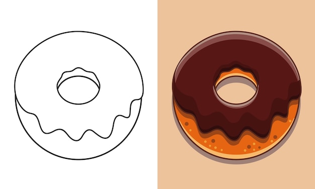 Süßer Donut mit Schokolade Food-Symbol Fallende glasierte Donuts