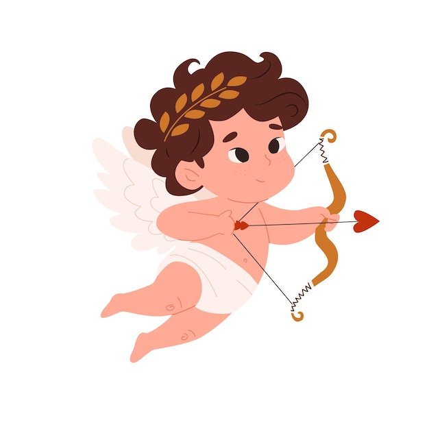 süßer engel süßer lustiger cupid kleiner gott eros griechenland kinder mit bogen herzjäger