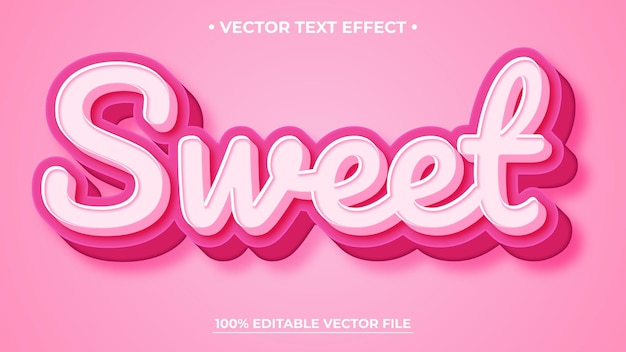 Süßer fett 3D-bearbeitbarer Text-Effekt für Valentine Design