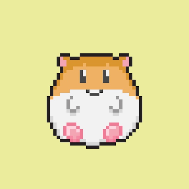 Süßer hamster im pixel-art-stil