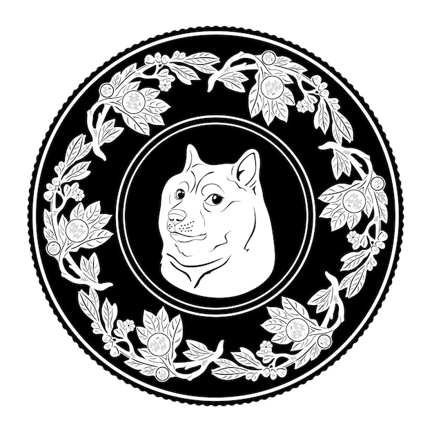 süßer hund mit blumenrahmen logo modell 4 handgefertigte silhouette