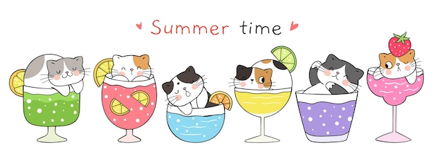 Süßer katzencocktail für den sommer