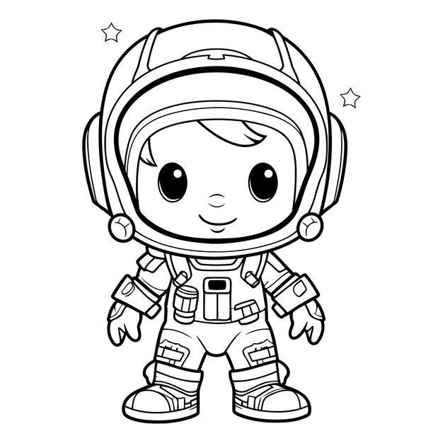 Süßes astronautenmädchen malbuch für kinder