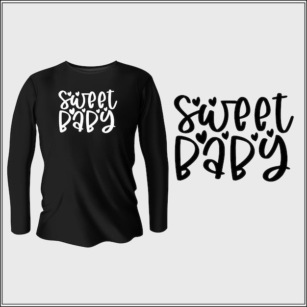 Vektor süßes baby-t-shirt-design mit vektor