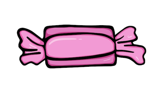 Süßes bonbonpapier dessert doodle lineare karikatur