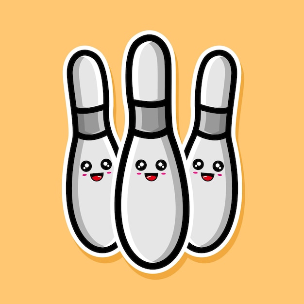 Süßes bowling-pin-cartoon-design