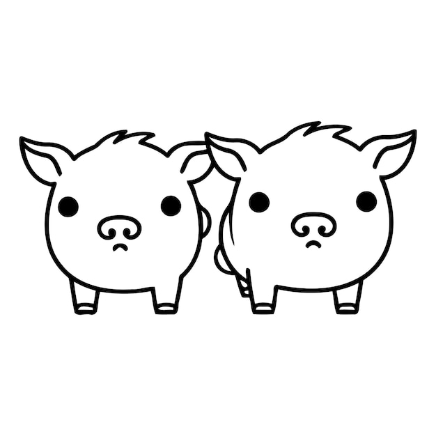 Vektor süßes cartoon-design für schweine tierpark leben natur charakter kindheit und entzückendes thema vektor-illustration