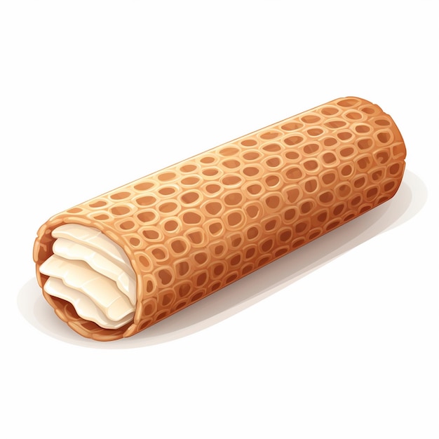 Vektor süßes dessert wafer schokolade creme lebensmittel snack roll cookie leckeres keks illustration st