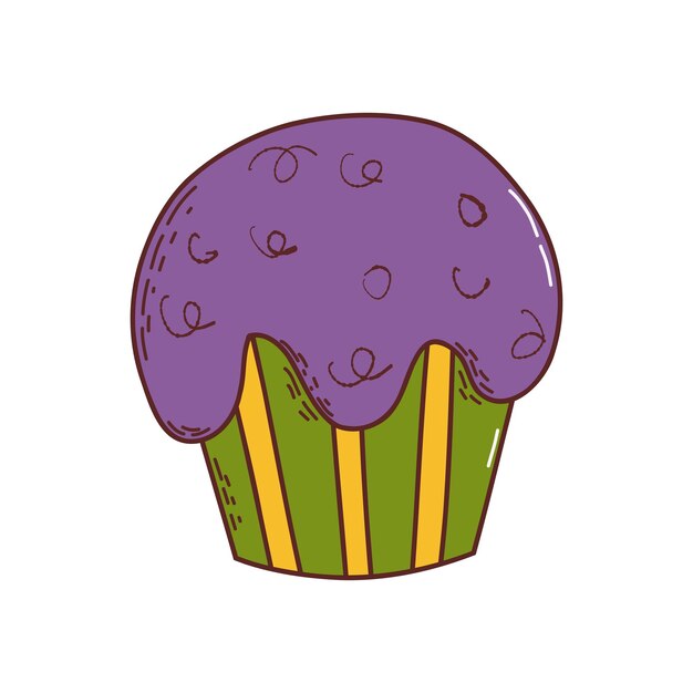 Süßes Halloween-Cupcake-Halloween-Element Süßes oder Saures Konzept Illustration im handgezeichneten Stil