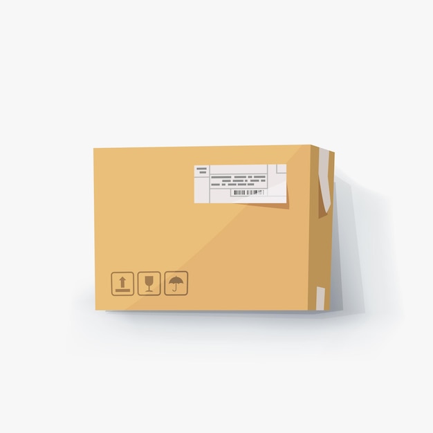 süßes Kartonpaket auf weißer Rückseite