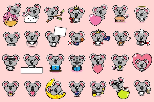 Süßes koala-charakter-maskottchen-design