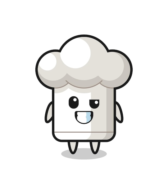 Vektor süßes kochmützen-maskottchen mit optimistischem gesicht, süßes design für t-shirt, aufkleber, logo-element