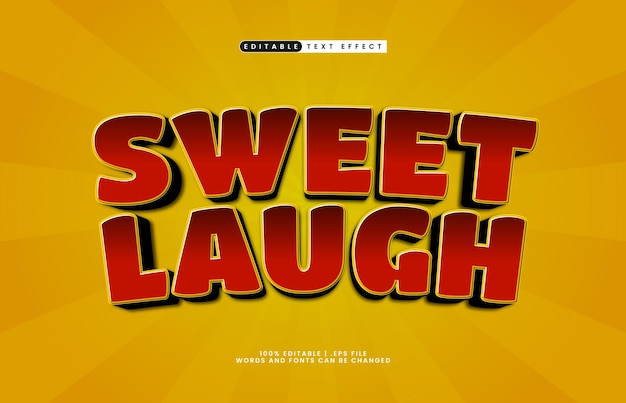 süßes Lachen bearbeitbarer Texteffekt mit einem Spiel- und Spielzeug-Text-Stil