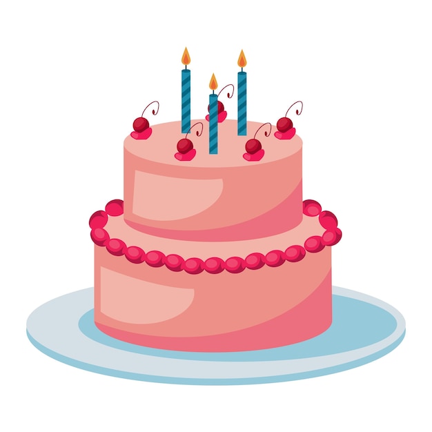süßes rosa Kuchendesign über Weiß