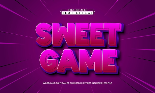 süßes Spiel bearbeitbares Text-Effekt mit einem Spiel- und Spiel-Text-Stil