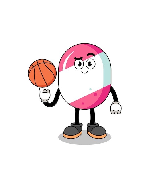 Süßigkeitsillustration als basketballspieler