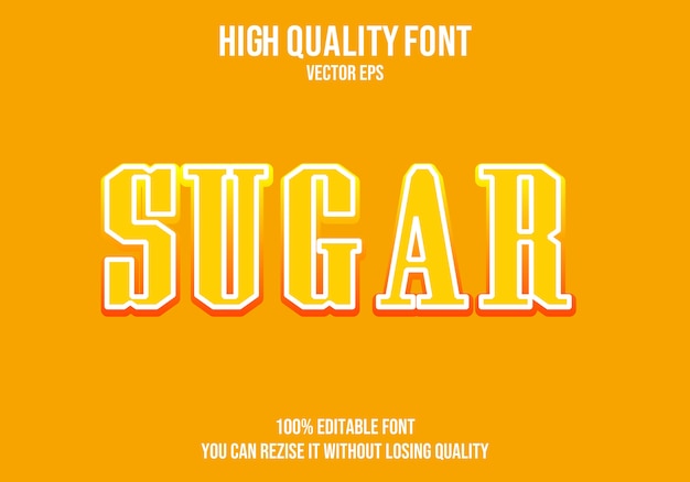 Sugar editable text font effect