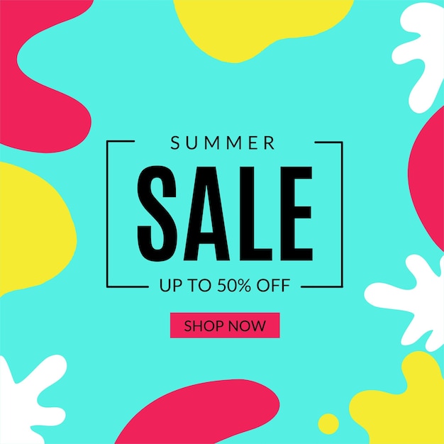 Summer sale banner hot season rabatt poster