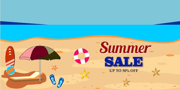 Vektor summer sale banner vorlage hintergrund