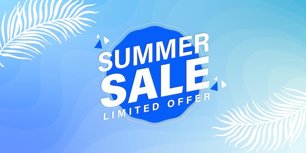 Summer sale blau weißer hintergrund professionelle banner mehrzweck-design free vector