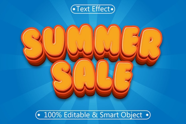 Summer sale editable text effect 3 dimension emboss modern style